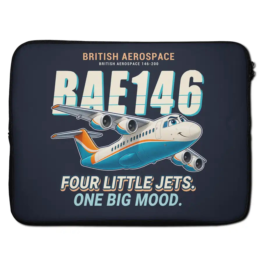British Aerospace 146-200 - Cartoon - Laptop Sleeve