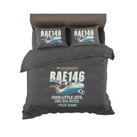Thumbnail for British Aerospace 146-200 - Cartoon + Name - Bedding Set - Black