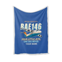 Thumbnail for British Aerospace 146-200 - Cartoon + Name - Blanket - Blue