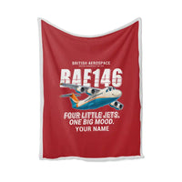 Thumbnail for British Aerospace 146-200 - Cartoon + Name - Blanket - Red