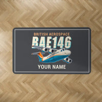 Thumbnail for British Aerospace 146-200 - Cartoon + Name - Rectangle Carpet - Dark Gray