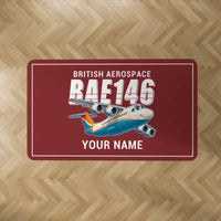 Thumbnail for British Aerospace 146-200 - Cartoon + Name - Rectangle Carpet - Dark Red
