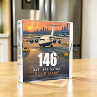 Thumbnail for British Aerospace 146-200 - Crystal Ornament - 3D + Name - Kitchen