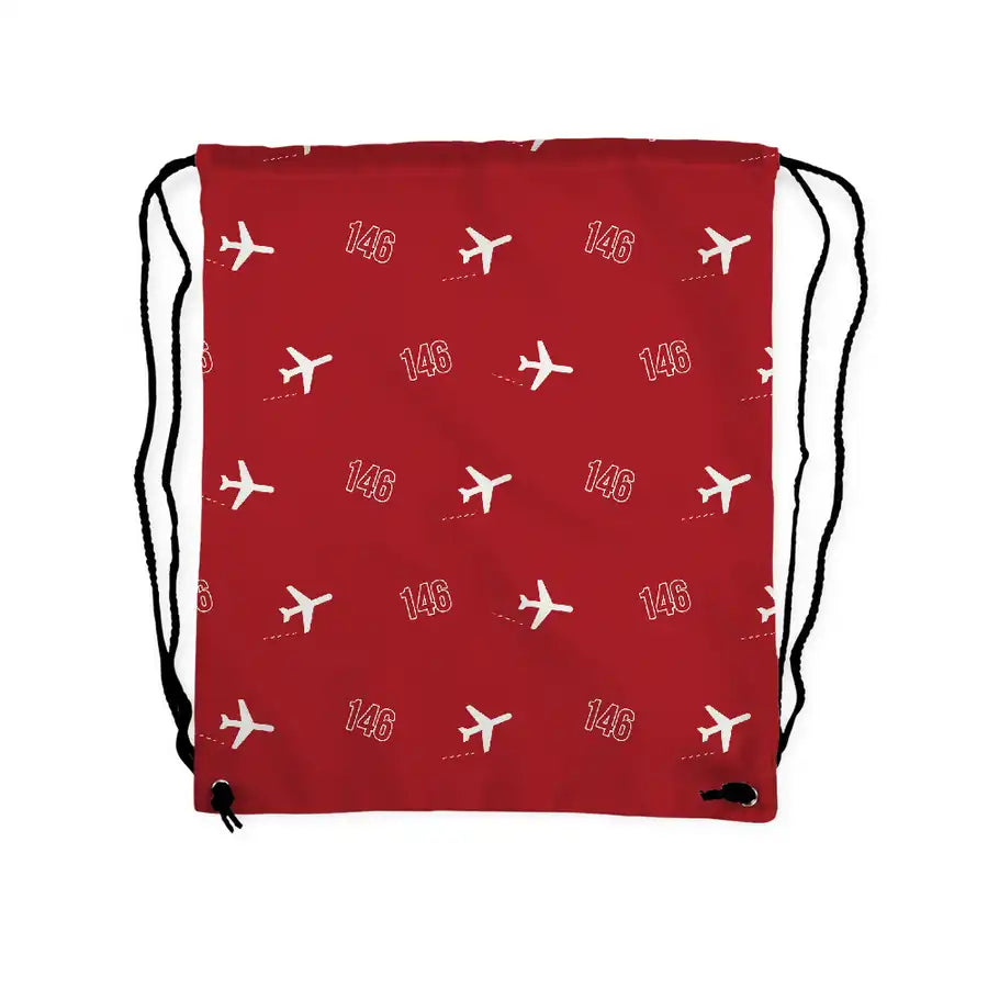 British Aerospace 146-200 - Drawstring Bag - 3D Pattern - Red