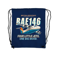 Thumbnail for British Aerospace 146-200 - Drawstring Bag - Cartoon - Dark Blue