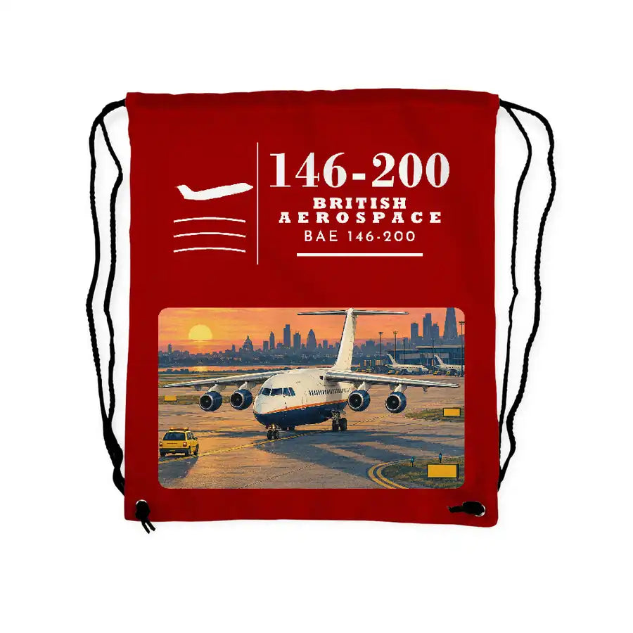 British Aerospace 146-200 - Drawstring Bag - Classic - Red