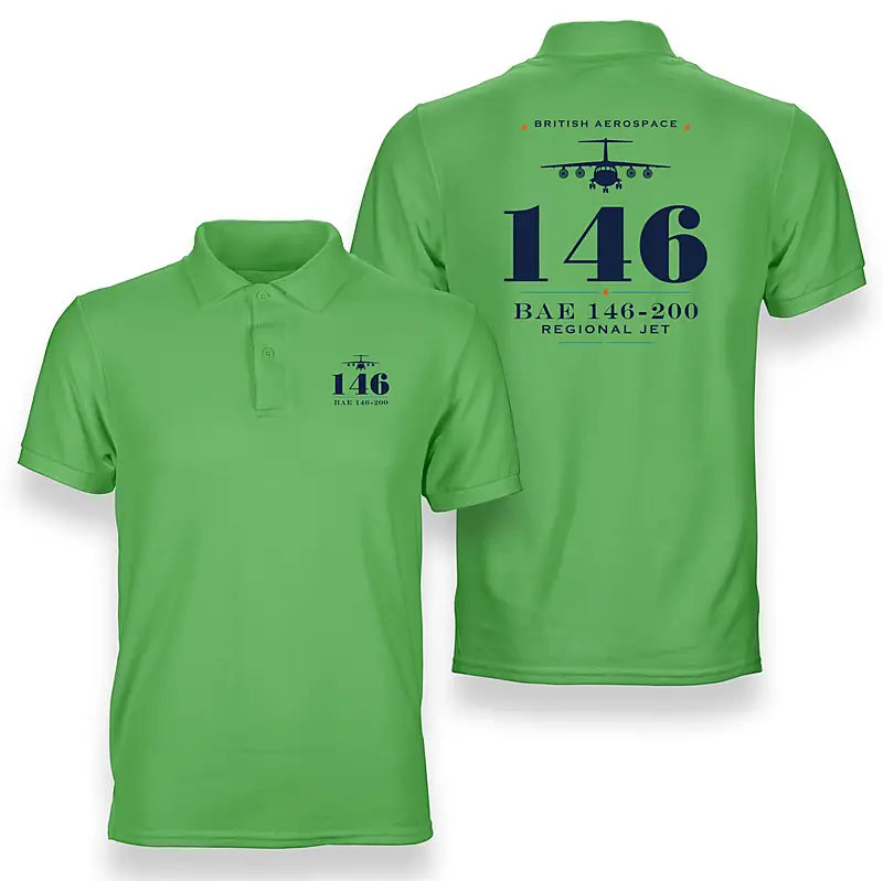 British Aerospace 146-200 - Heritage - Double-Side Polo - Light Green