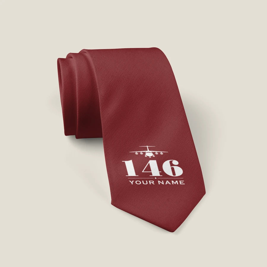 British Aerospace 146-200 - Heritage + Name - Tie - Dark Red