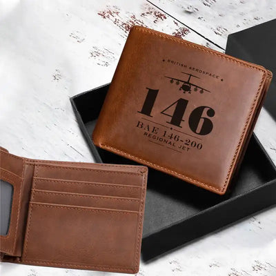 British Aerospace 146-200 Leather Wallets - Laser Leather Wallet - Heritage
