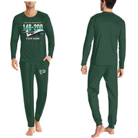 Thumbnail for British Aerospace 146-200 - Men Pajamas - Original Chest + Name - Dark Green