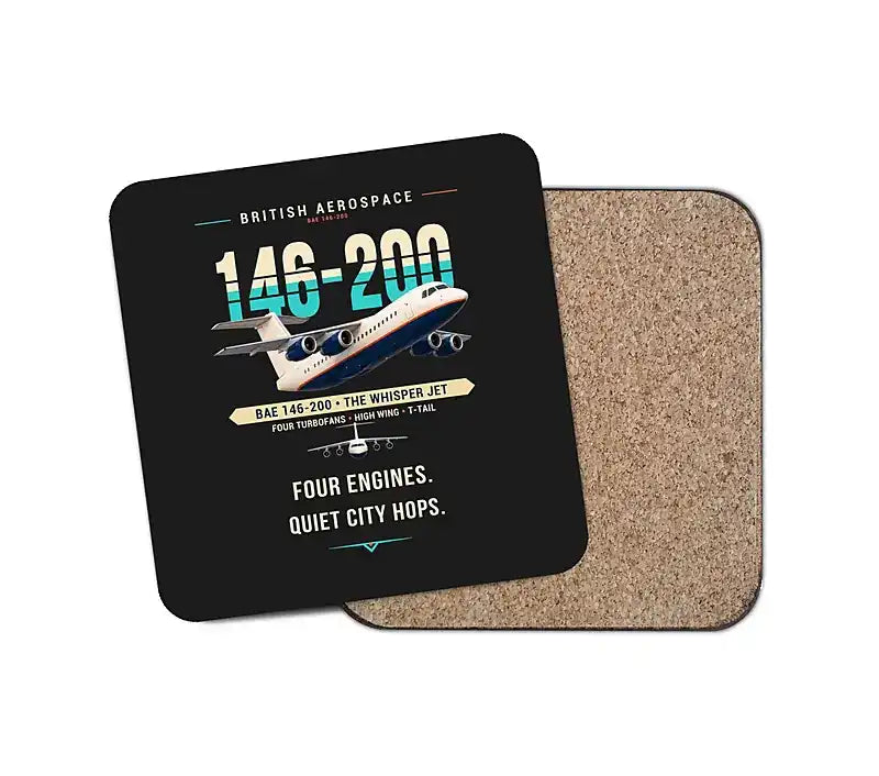 British Aerospace 146-200 - Original - Coaster - Black