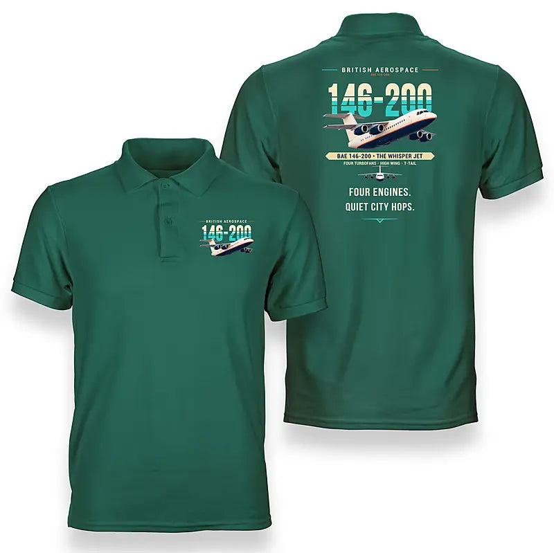 British Aerospace 146-200 - Original - Double-Side Polo - Green