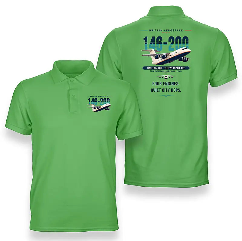 British Aerospace 146-200 - Original - Double-Side Polo - Light Green