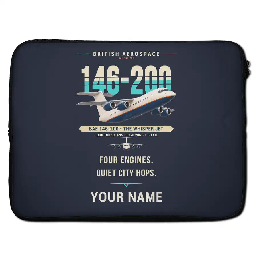 British Aerospace 146-200 - Original + Name - Laptop Sleeve