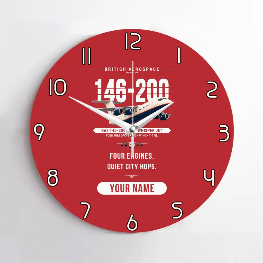 British Aerospace 146-200 - Original + Name - No Frame - Red