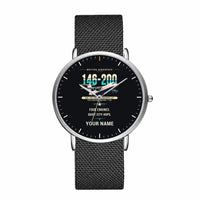 Thumbnail for British Aerospace 146-200 - Original + Name - Slim Mesh - Silver and Black Stainless Steel Strap