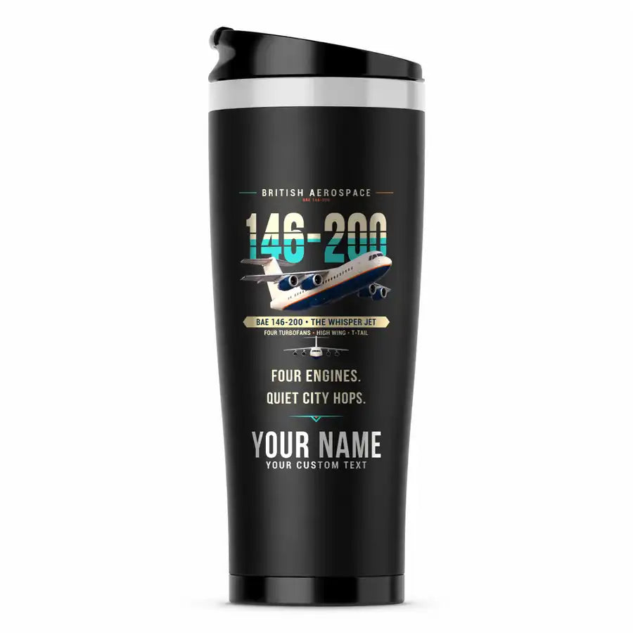 British Aerospace 146-200 - Original + Name - Stainless Steel (No Holder) - Black