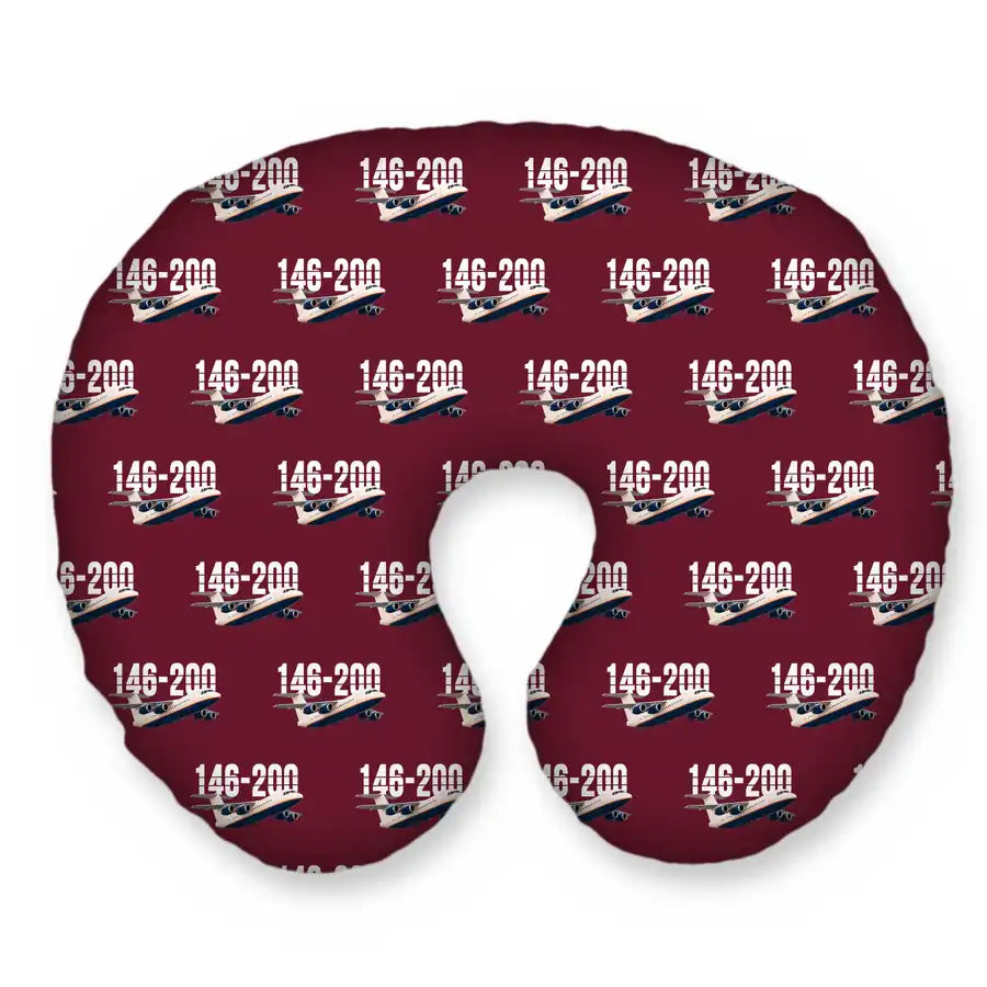 British Aerospace 146-200 - Original Seamless - Travel Pillow - Burgundy