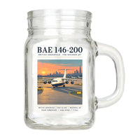Thumbnail for British Aerospace 146-200 - Poster - Cocktail Glass (Mason Jar)