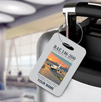 Thumbnail for British Aerospace 146-200 - Poster + Name - Luggage Tag - Light Gray
