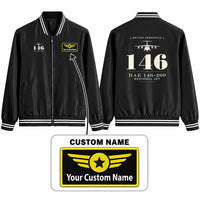 Thumbnail for British Aerospace 146-200 Stylish Jackets - Baseball Collar - Heritage + Name - Black