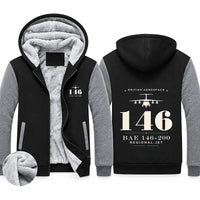 Thumbnail for British Aerospace 146-200 Zipped Sweatshirts - Heritage - Black & Gray