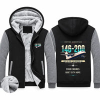 Thumbnail for British Aerospace 146-200 Zipped Sweatshirts - Original - Black & Gray
