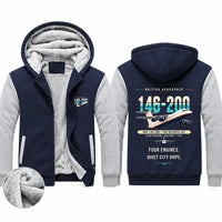 Thumbnail for British Aerospace 146-200 Zipped Sweatshirts - Original - Navy & Gray
