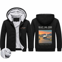 Thumbnail for British Aerospace 146-200 Zipped Sweatshirts - Poster - Black