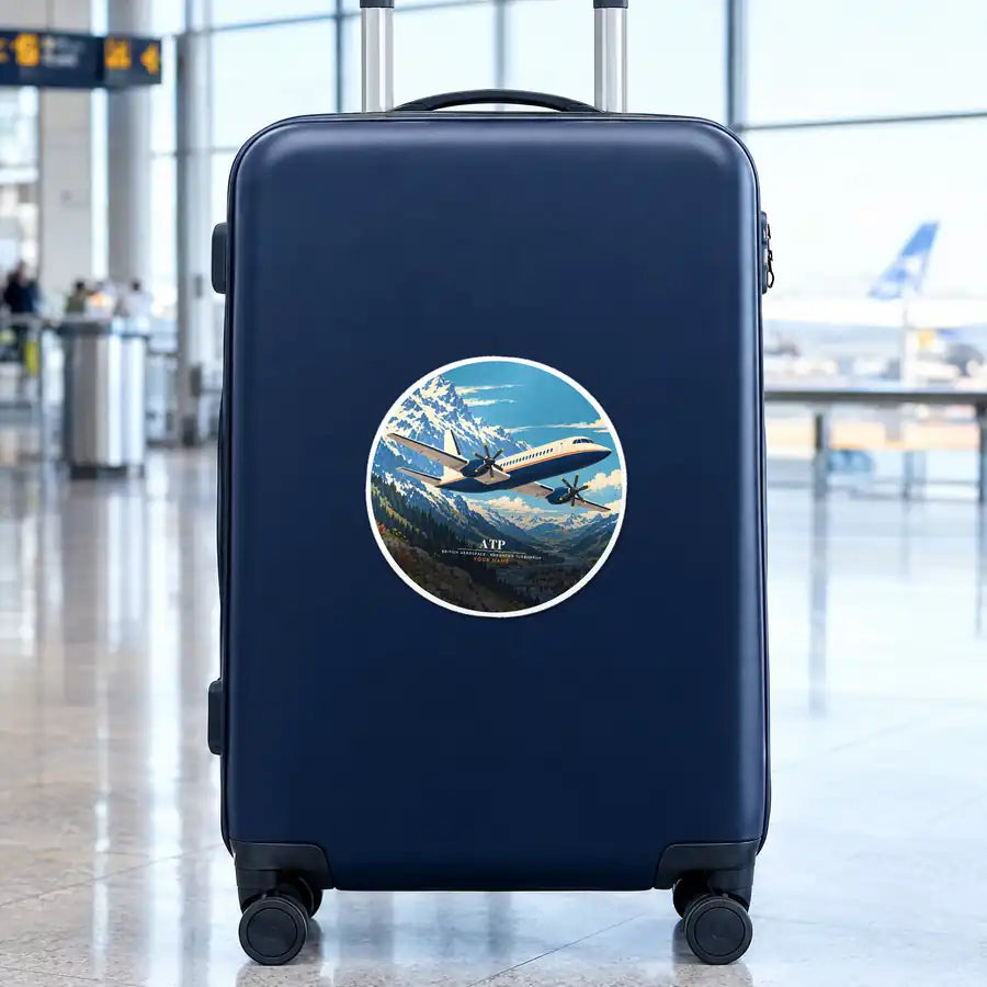 British Aerospace ATP - 3D + Name - Circle Sticker - Suitcase