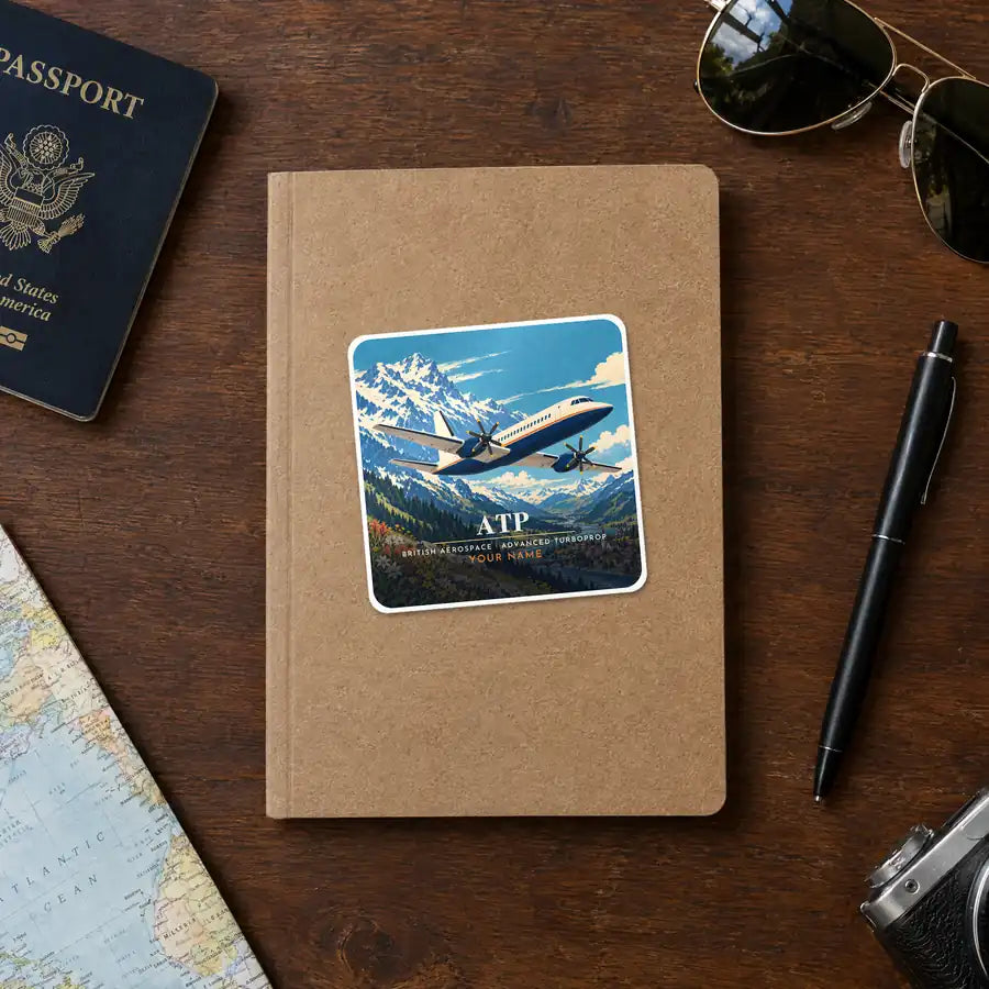British Aerospace ATP - 3D + Name - Square Sticker - Notebook