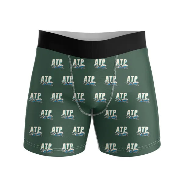 British Aerospace ATP - Men Boxers - Cartoon Pattern - Dark Green