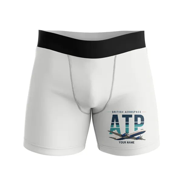 British Aerospace ATP - Men Boxers - Original + Name - White