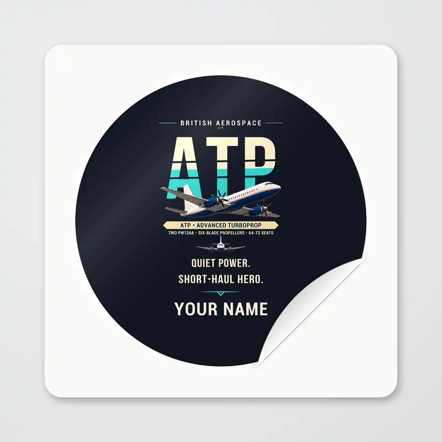 British Aerospace ATP - Original + Name - Circle Sticker - Peel