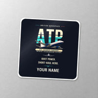 Thumbnail for British Aerospace ATP - Original + Name - Square Sticker - Close-up