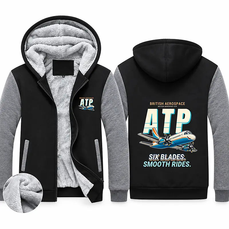 British Aerospace ATP Zipped Sweatshirts - Cartoon - Black & Gray