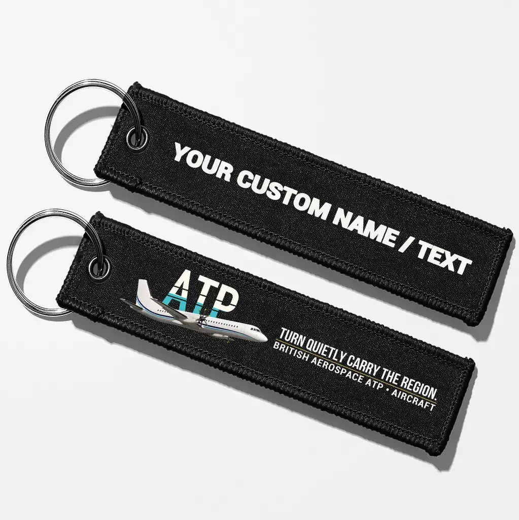 British Aerospace ATP Aviator Key Chains - Black - Personalized