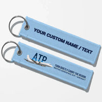 Thumbnail for British Aerospace ATP Aviator Key Chains - Light Blue - Personalized