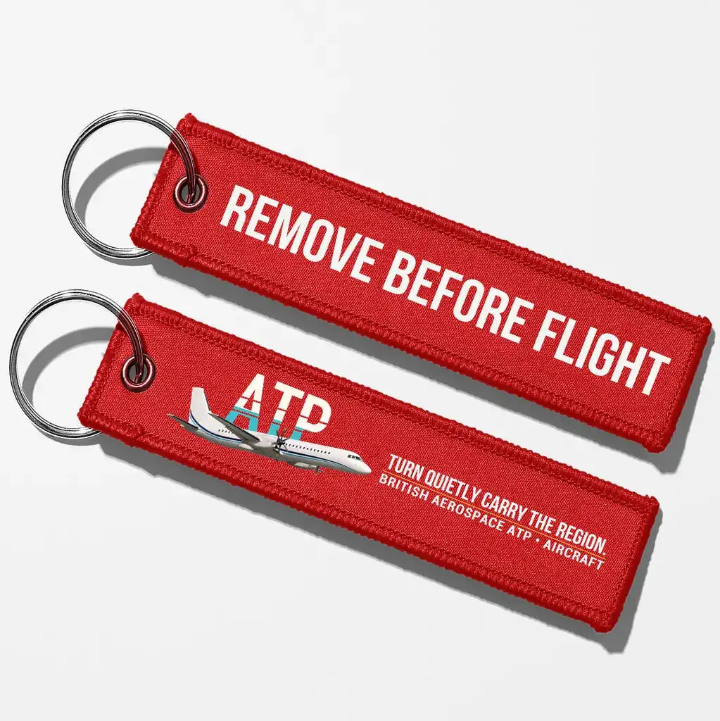British Aerospace ATP Aviator Key Chains - Red - Remove Before Flight