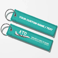 Thumbnail for British Aerospace ATP Aviator Key Chains - Turquoise - Personalized