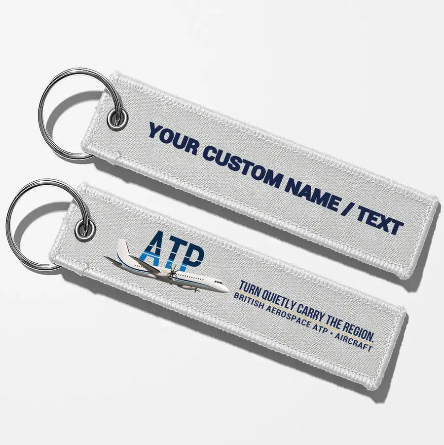 British Aerospace ATP Aviator Key Chains - White - Personalized