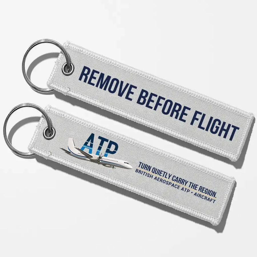 British Aerospace ATP Aviator Key Chains - White - Remove Before Flight