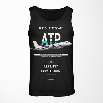 British Aerospace ATP design on black tank top