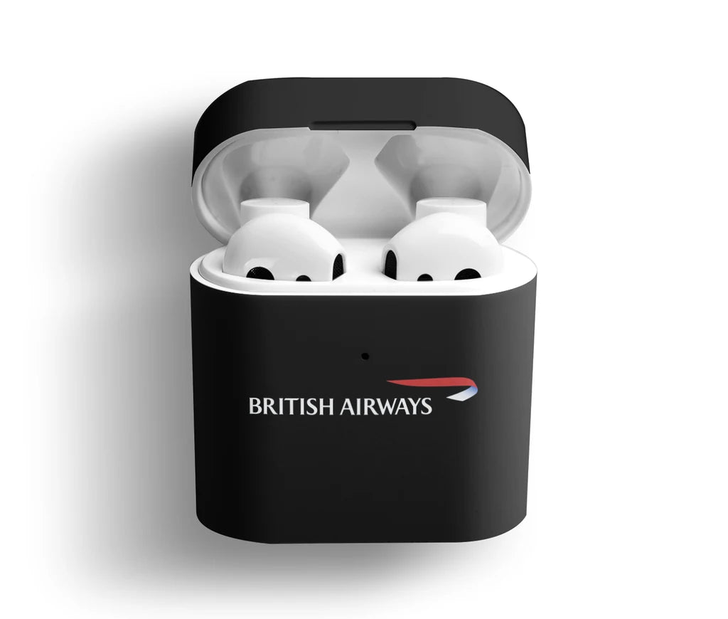 British Airways Airlines AirPods plastic case - Black