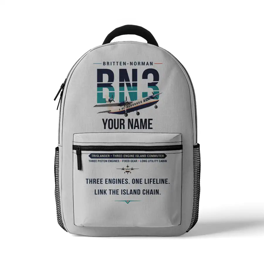 Britten-Norman BN-2A Mk III Trislander - 3D Backpack - Original + Name - White