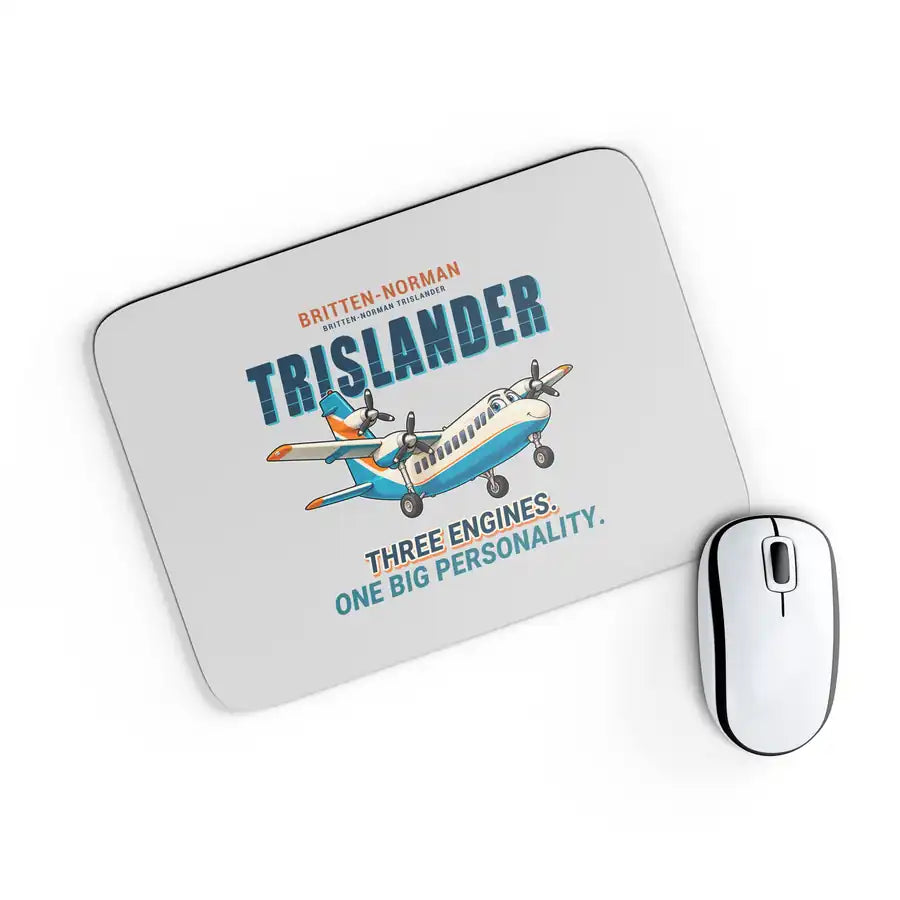 Britten-Norman BN-2A Mk III Trislander - Cartoon - Mouse Pad - Light Gray