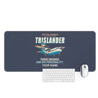 Thumbnail for Britten-Norman BN-2A Mk III Trislander - Cartoon + Name - Desk Mat - Navy Blue