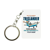 Thumbnail for Britten-Norman BN-2A Mk III Trislander - Cartoon + Name - Key Chain - White