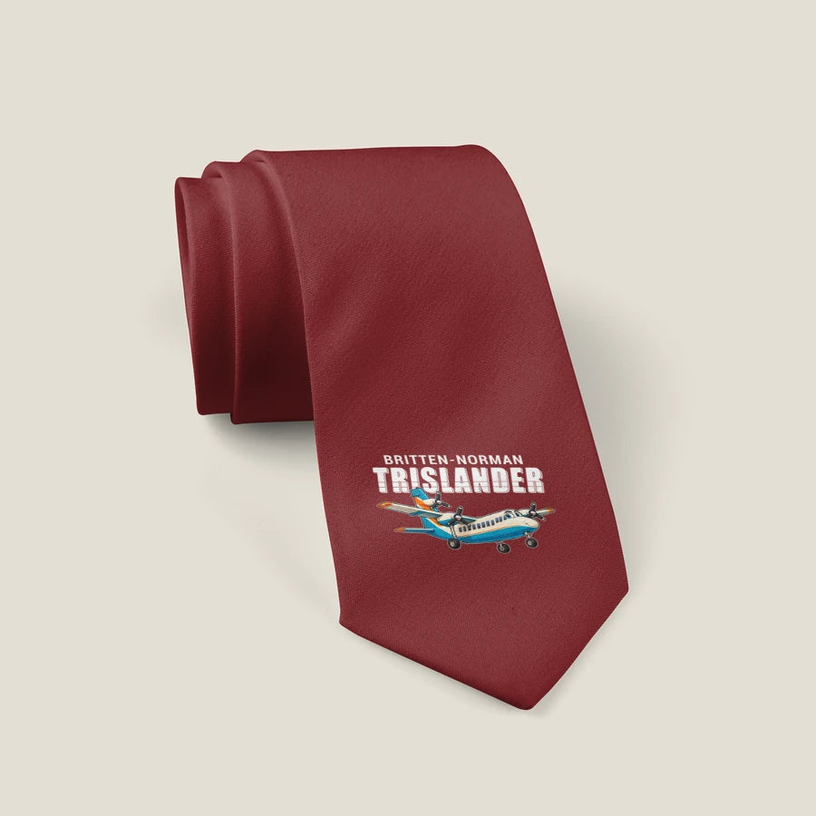 Britten-Norman BN-2A Mk III Trislander - Cartoon - Tie - Dark Red