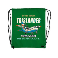 Thumbnail for Britten-Norman BN-2A Mk III Trislander - Drawstring Bag - Cartoon - Green